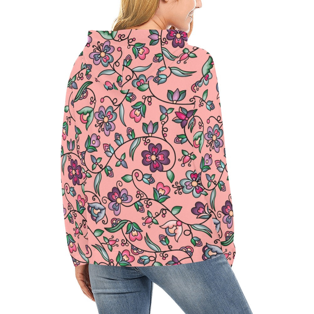 Amber Evening Garland Peach Hoodie for Women (USA Size)