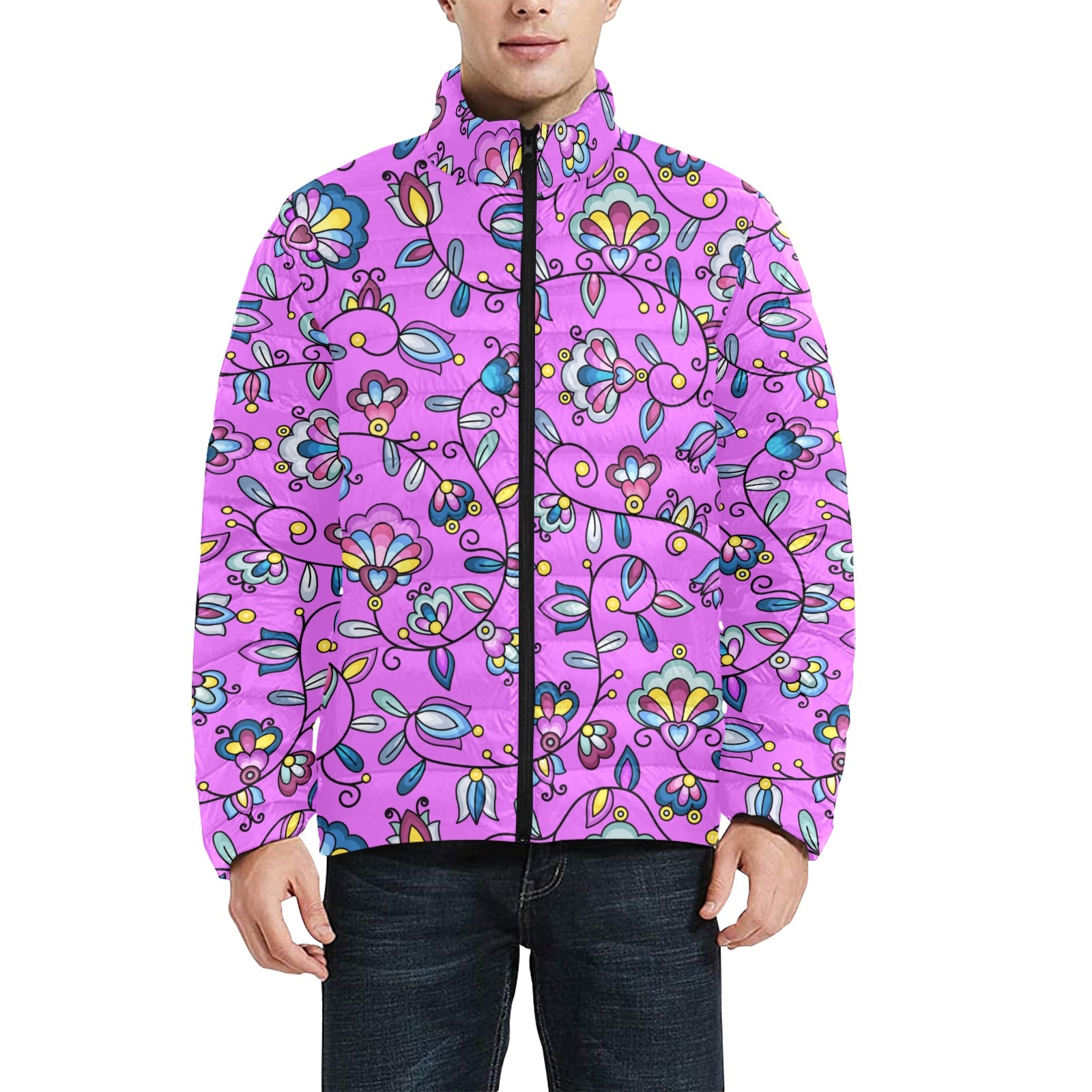 Autumn Bundle Blessing Purple Men's Padded Jacket