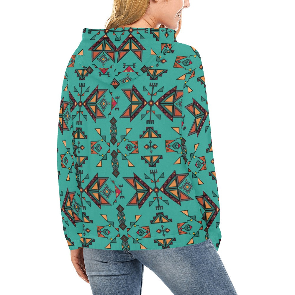 Arrow Dawn Turquoise Hoodie for Women (USA Size)