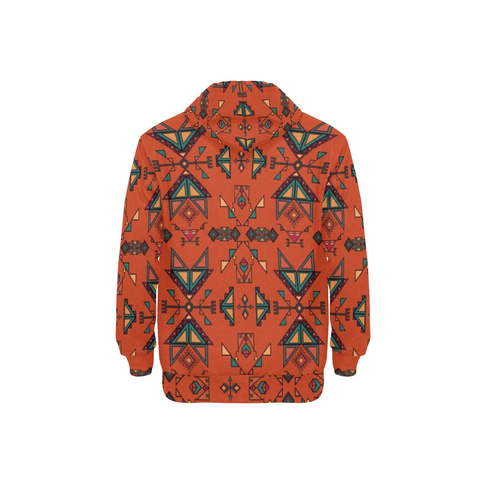 Arrow dawn Orange Men's Long Sleeve Fleece Hoodie