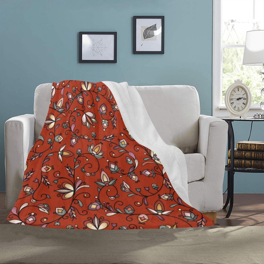 Burnt Sky Petals Red Ultra-Soft Micro Fleece Blanket 50"x60"