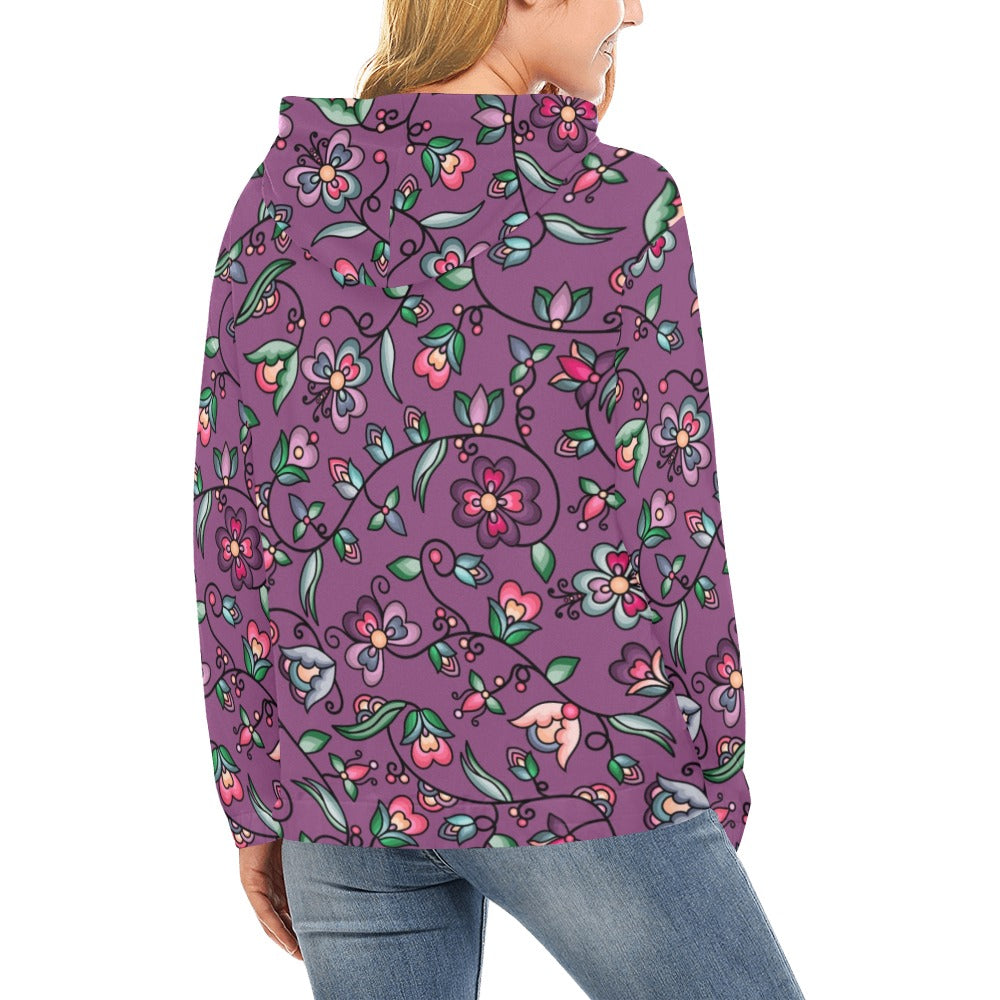 Amber Evening Garland Purple Hoodie for Women (USA Size)