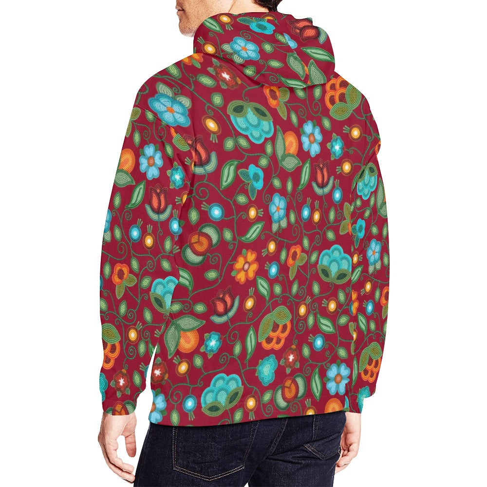 Prairie Fire Petals Red Hoodie for Men (USA Size)