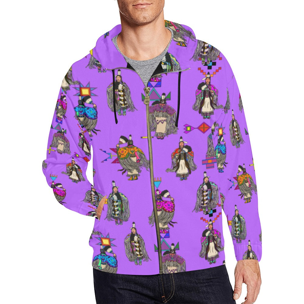 Women's Tradish Dancers Purple Men's Zipper Hoodie
