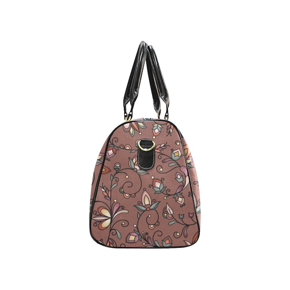 Burnt Sky Petals Brown Waterproof Travel Bag/Small