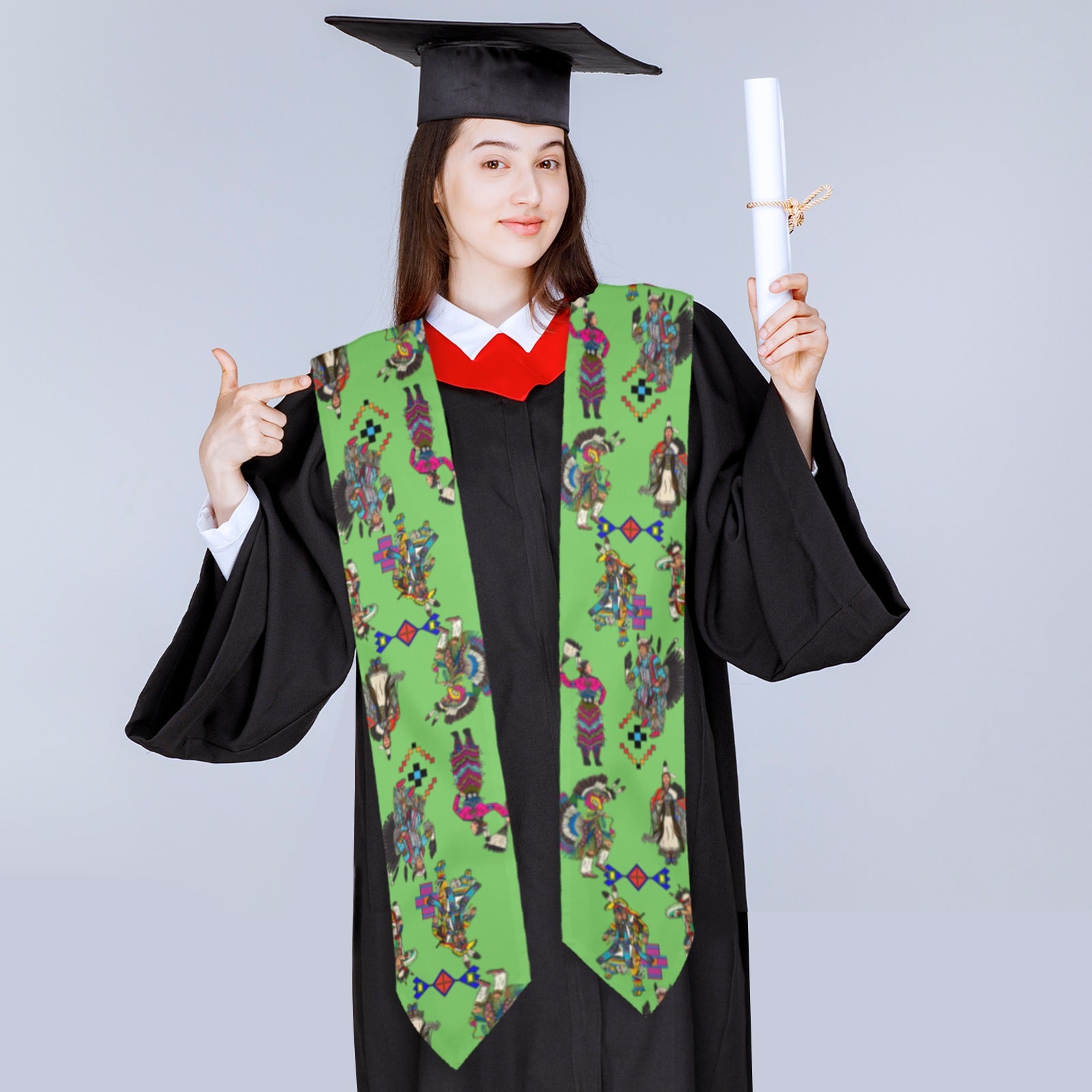 Grand Entry Dancers Grass Graduation Stole