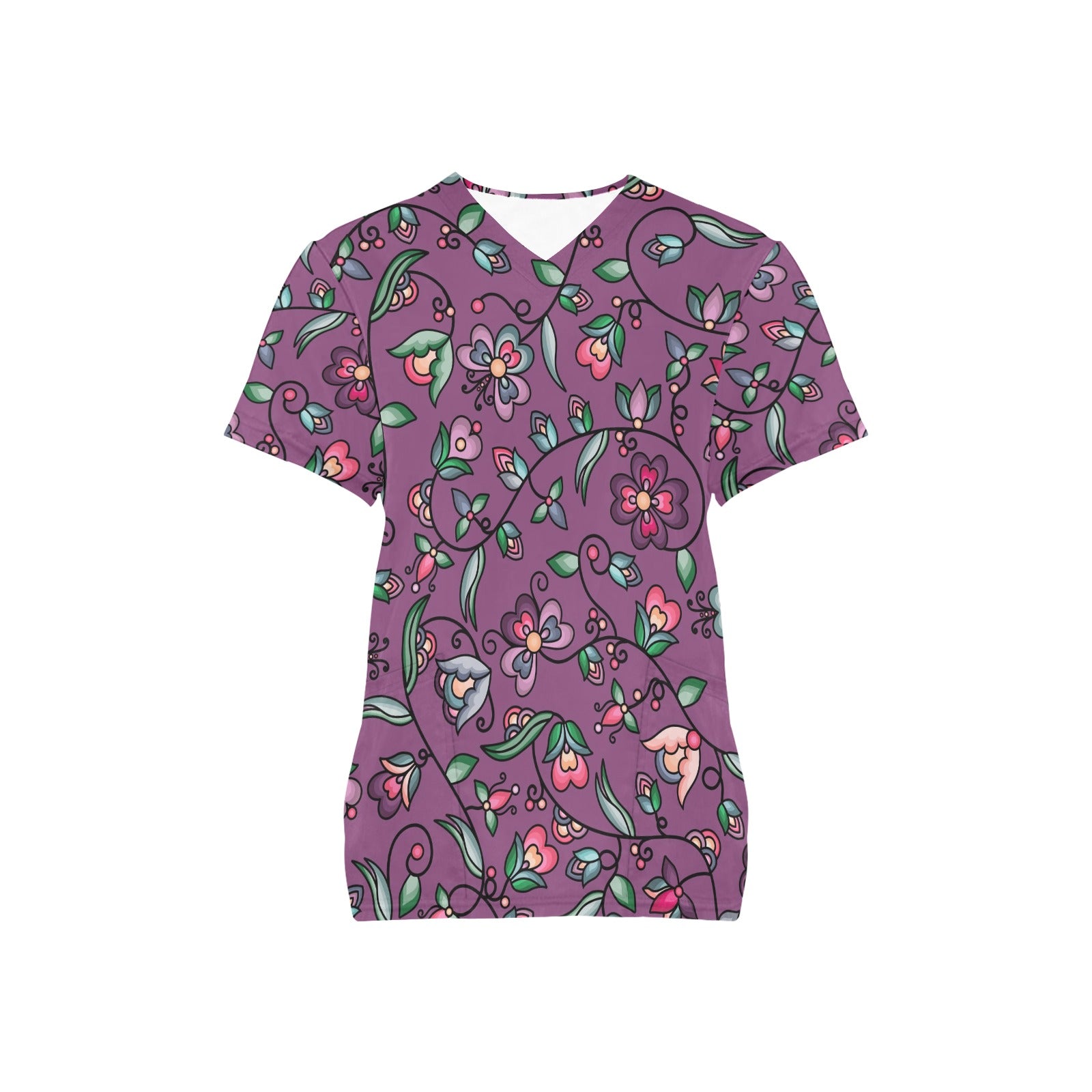 Amber Evening Garland Purple Scrub Top
