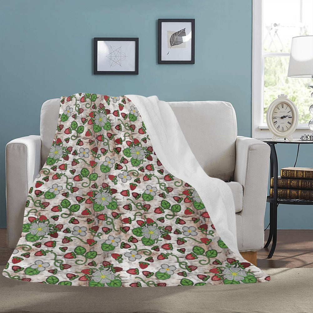 Strawberry Dreams Br Bark Ultra-Soft Micro Fleece Blanket 60"x80"