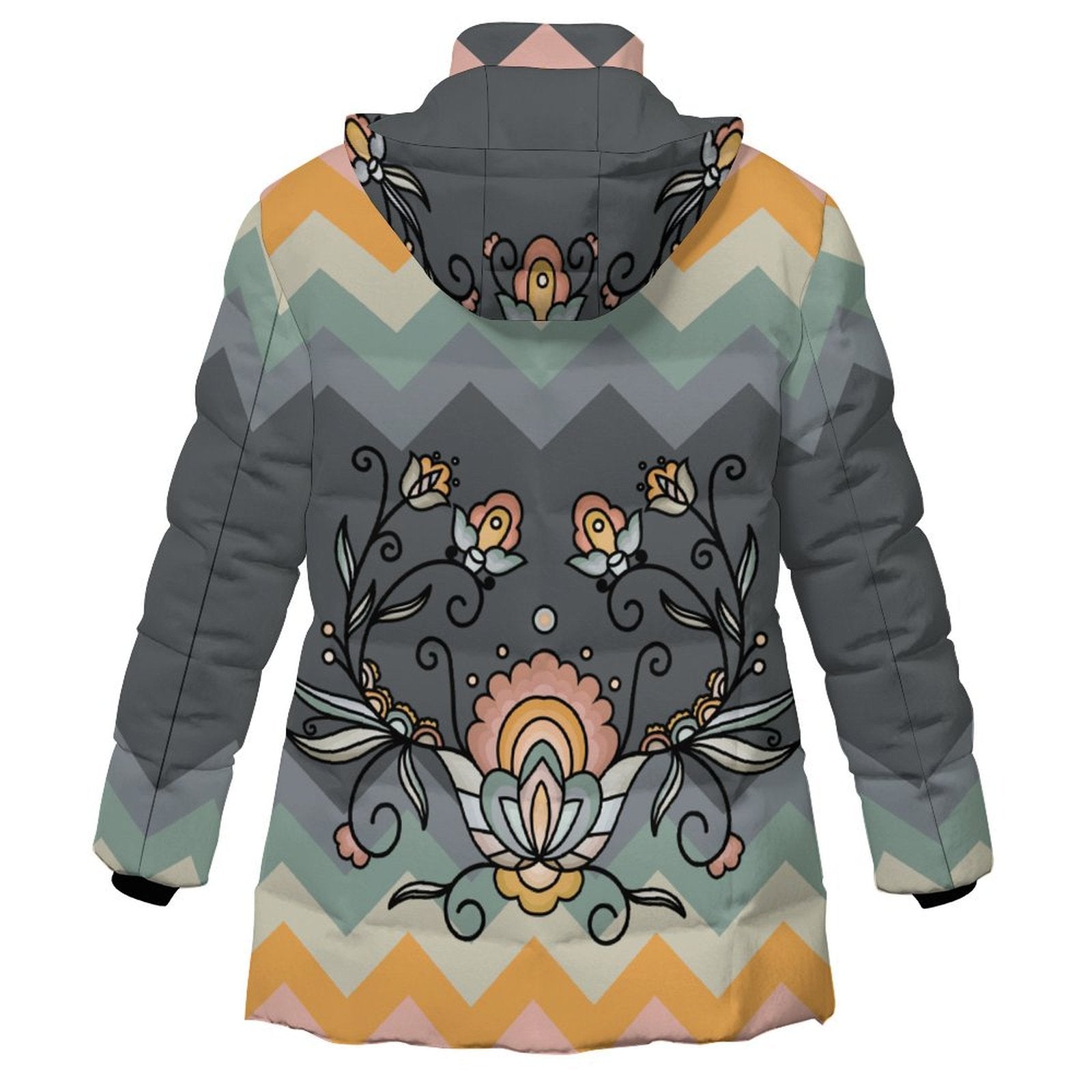 Falling Leaf Rising Bloom Women's Hooded Puffer Coat