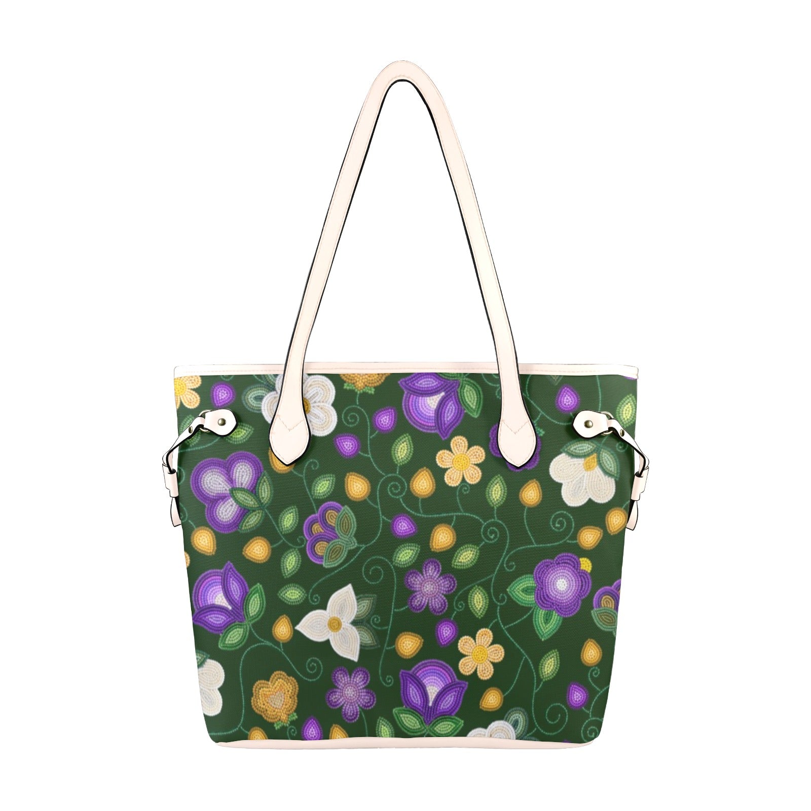 Midnight Moss Bloom Forest Clover Canvas Tote Bag