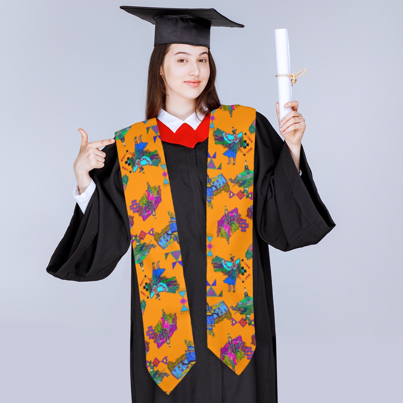 Women's Fancy Dancers Orange Graduation Stole
