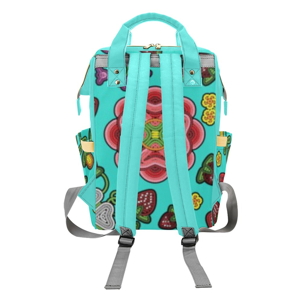 Berry Pop Turquoise Multi-Function Diaper Backpack/Diaper Bag