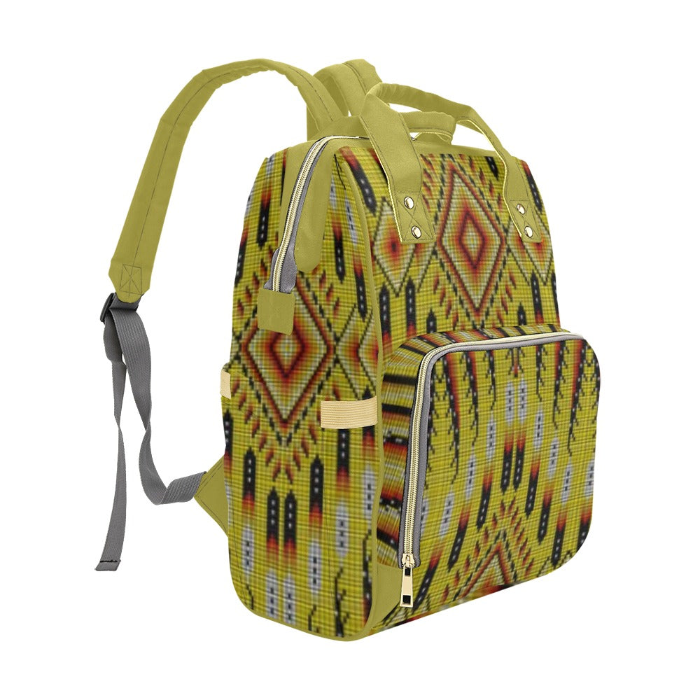 Fire Feather Yellow Multi-Function Diaper Backpack/Diaper Bag