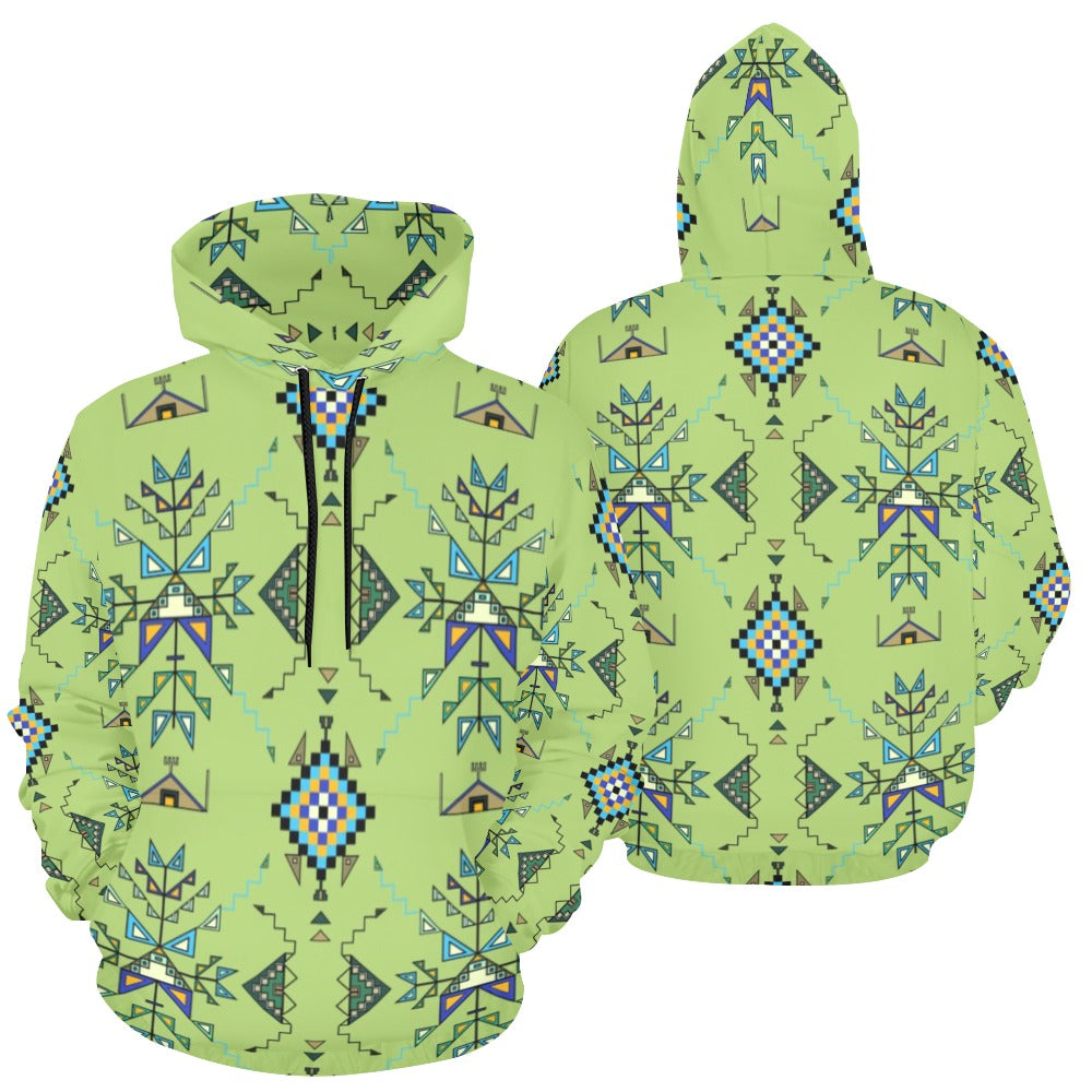 Bear Shield Green Hoodie for Women (USA Size)