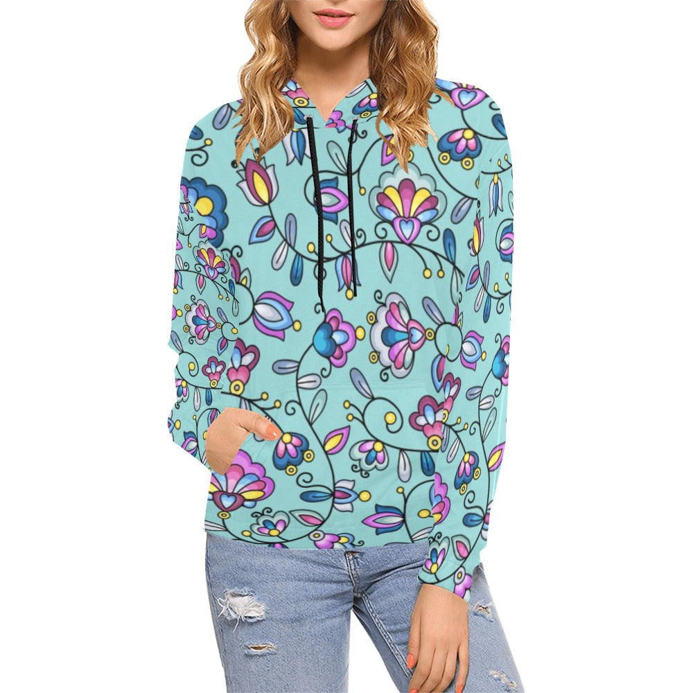 Autumn Bundle Blessing Turquoise Hoodie for Women (USA Size)