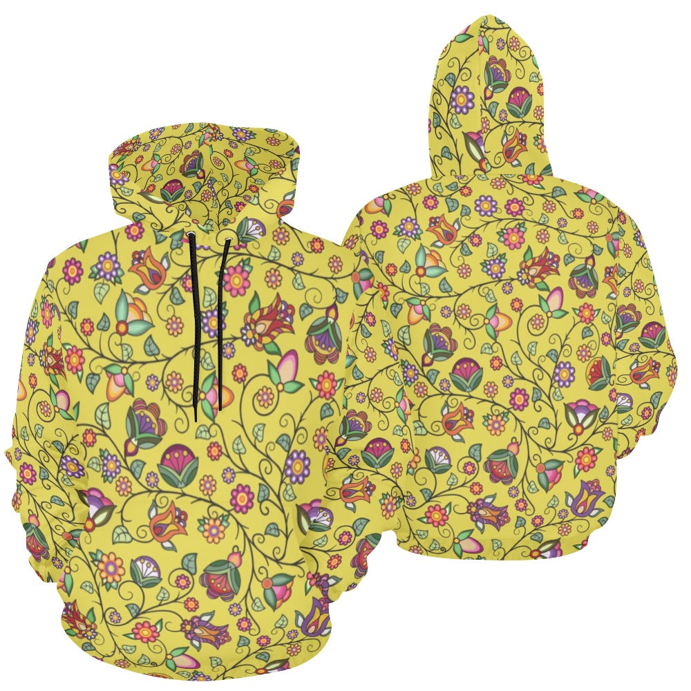 Heartbeat Petals Yellow Hoodie for Men (USA Size)