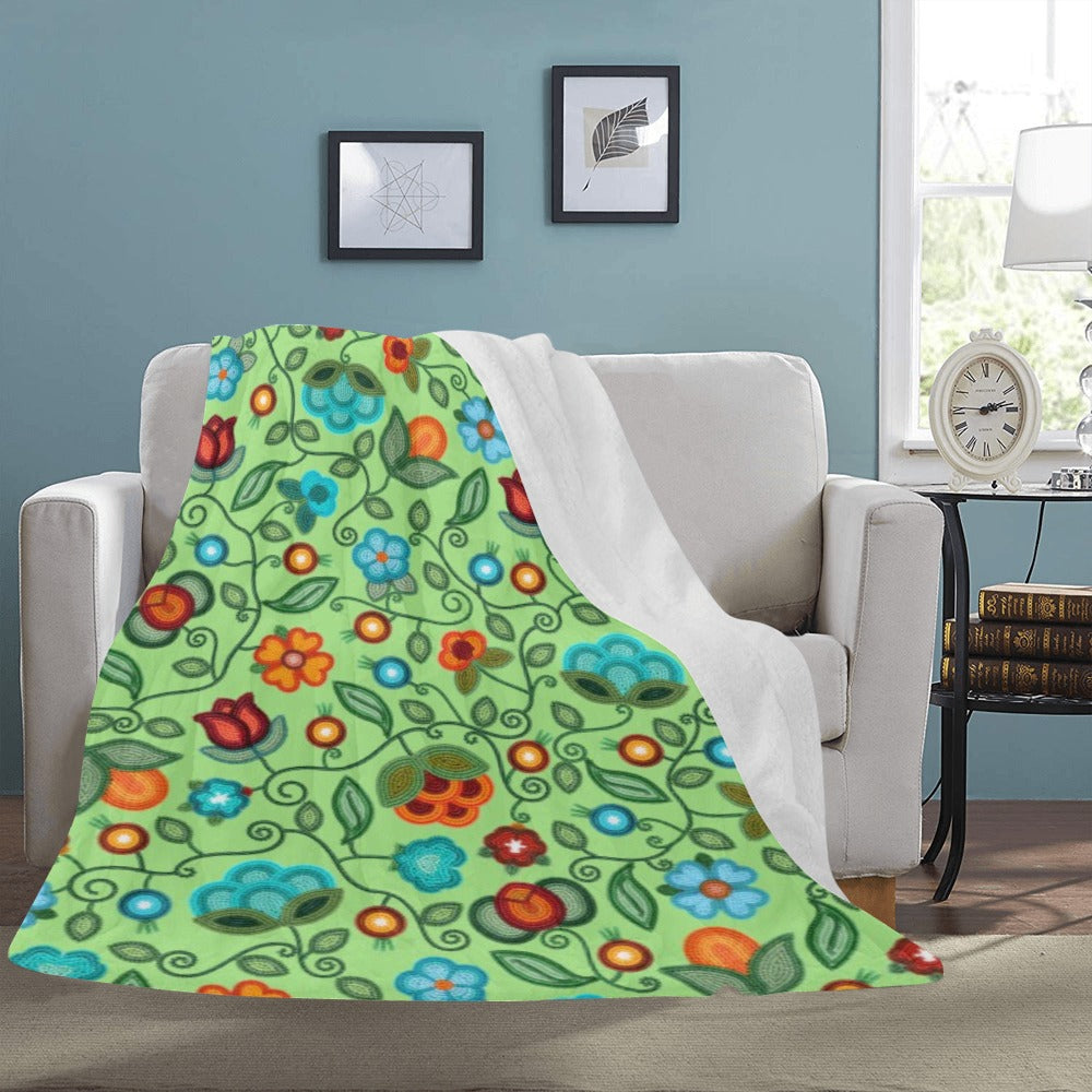 Prairie Fire Petals Sage Ultra-Soft Micro Fleece Blanket 60"x80"