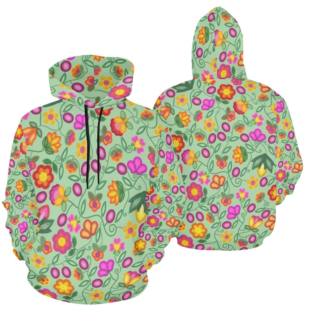 Boreal Bounty Green All Over Print Hoodie for Women (USA Size)