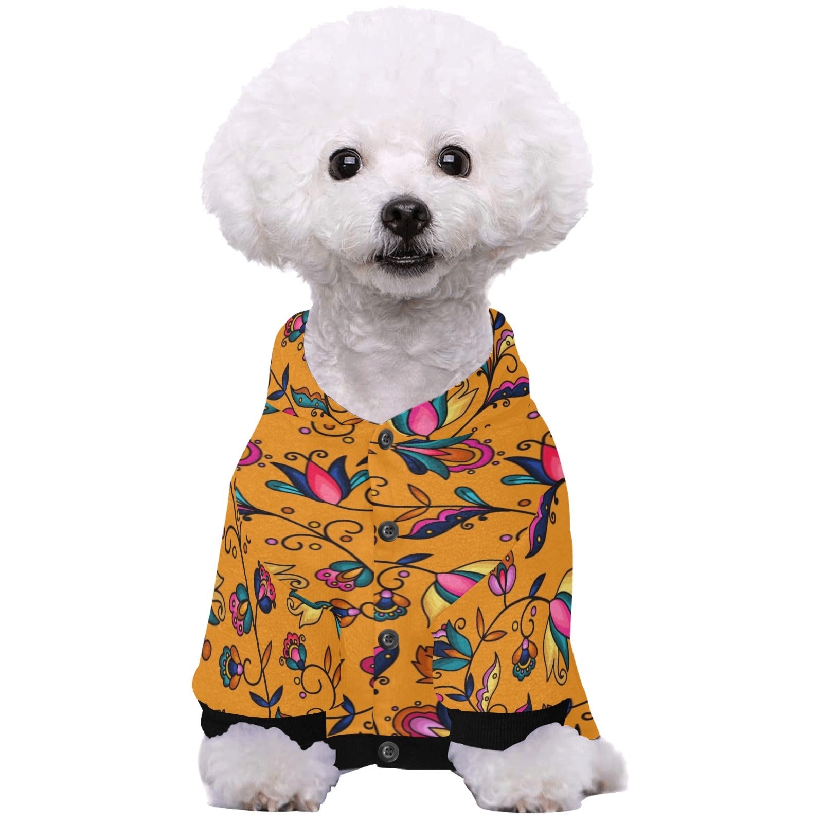Copper Prairie Petals Orange Pet Dog Hoodie