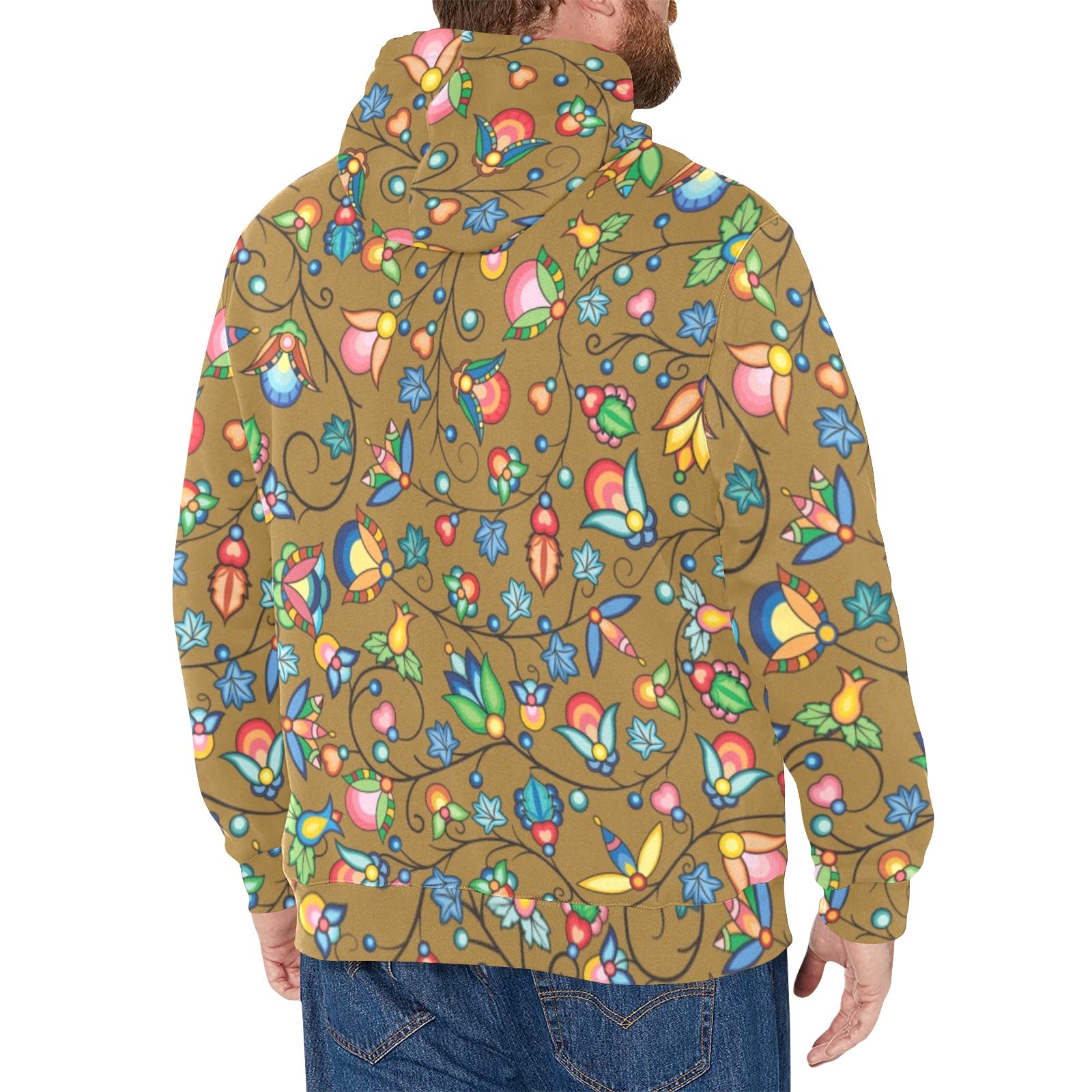 Prairie Plains Spirit Fall Leaves Men's Long Sleeve Fleece Hoodie