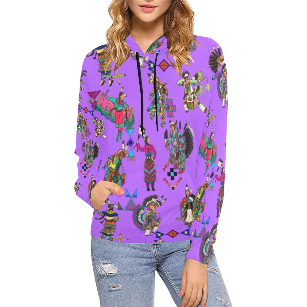 Grand Entry Dancers Purple Hoodie for Women (USA Size)