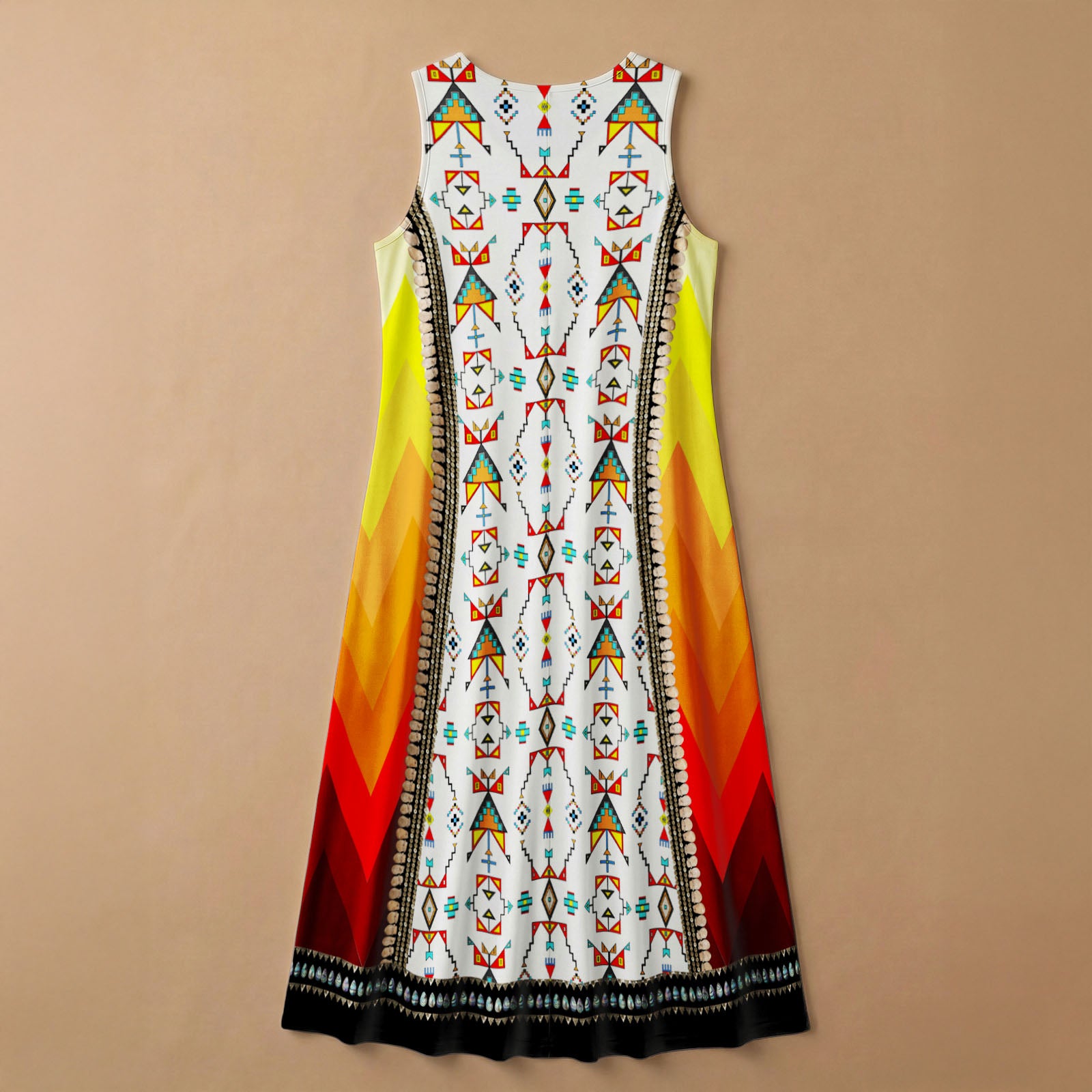 Sentinel of the Plains White 2 Women's Sleeveless Long Dress