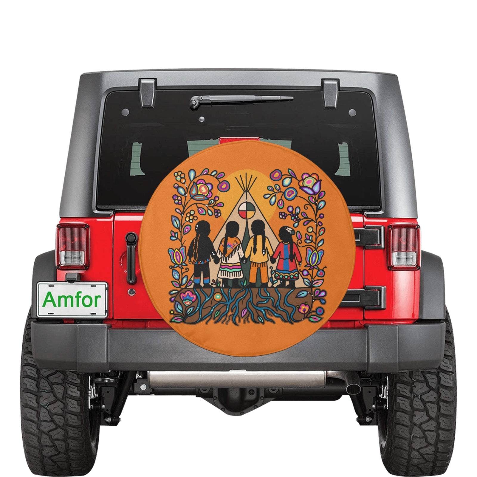 Rooted in Culture 34 Inch Spare Tire Cover