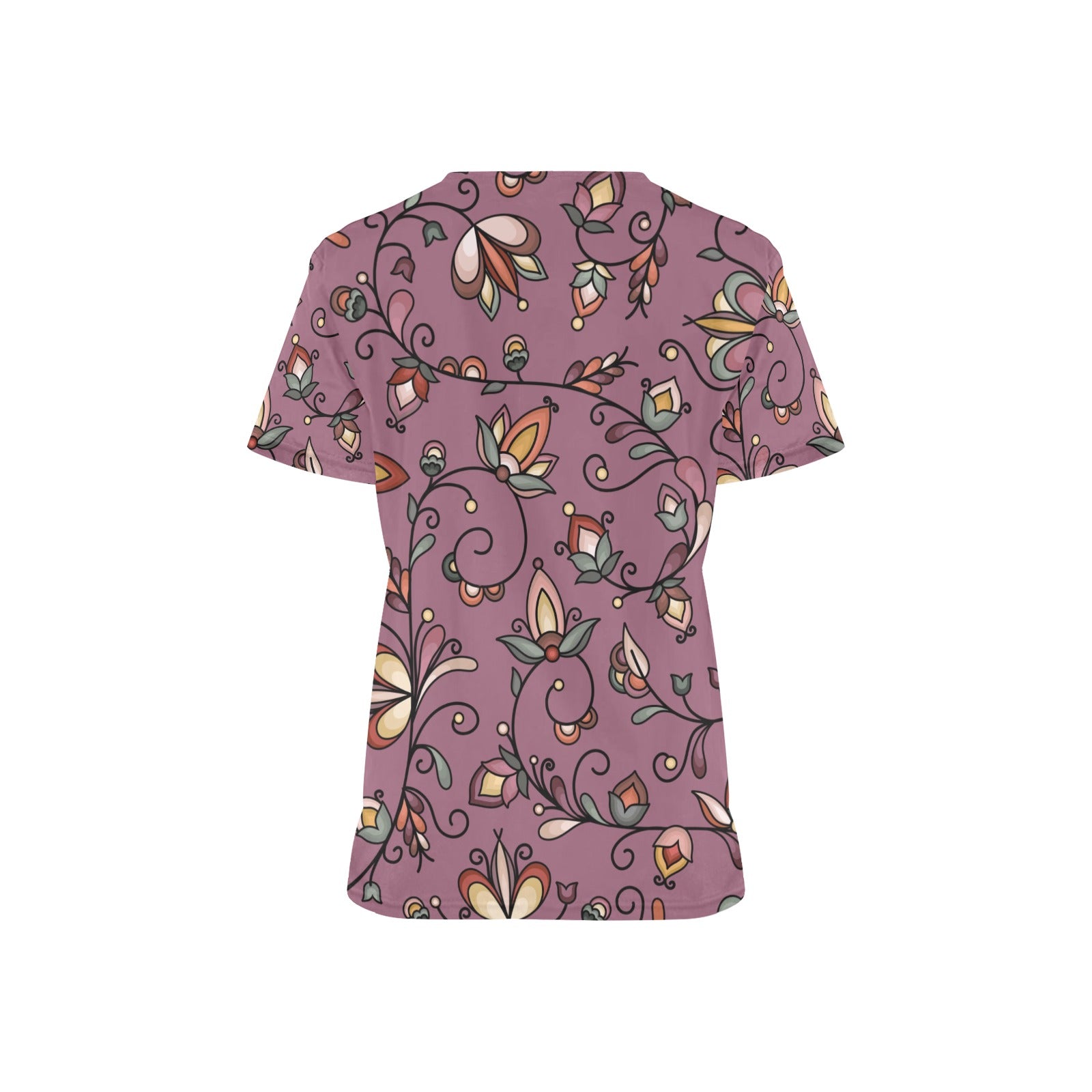 Burnt Sky Petals Magenta Scrub Top