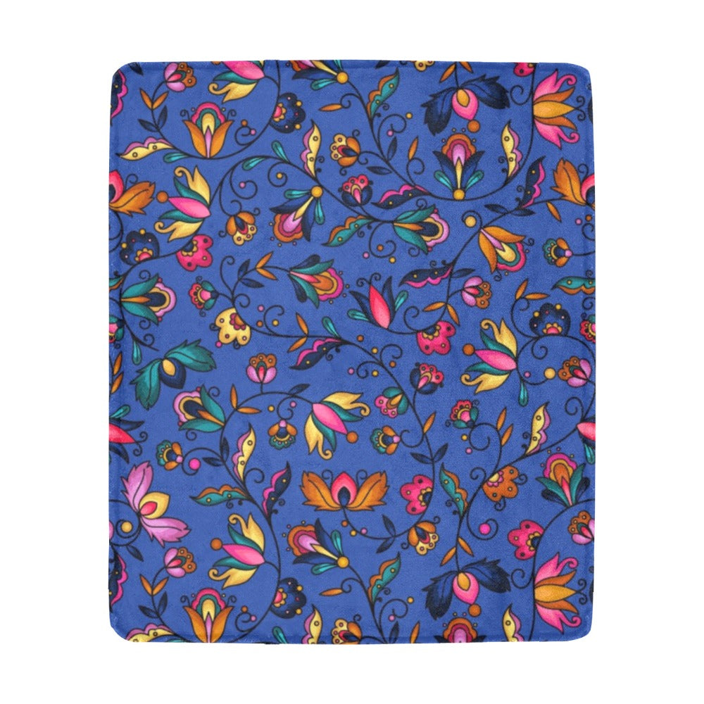 Copper Prairie Petals Blue Ultra-Soft Micro Fleece Blanket 50"x60"