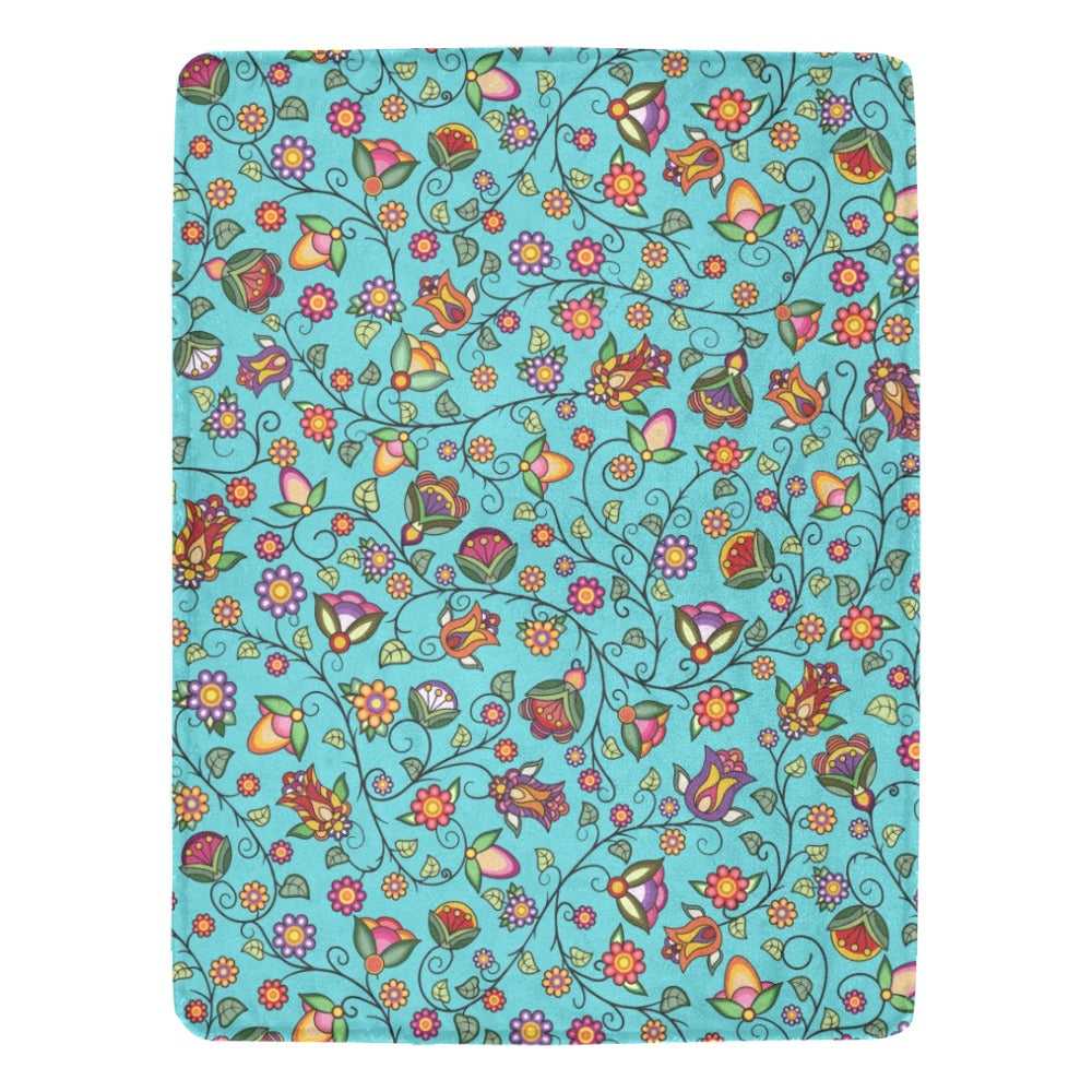 Heartbeat Petals Turquoise Ultra-Soft Micro Fleece Blanket 60"x80"