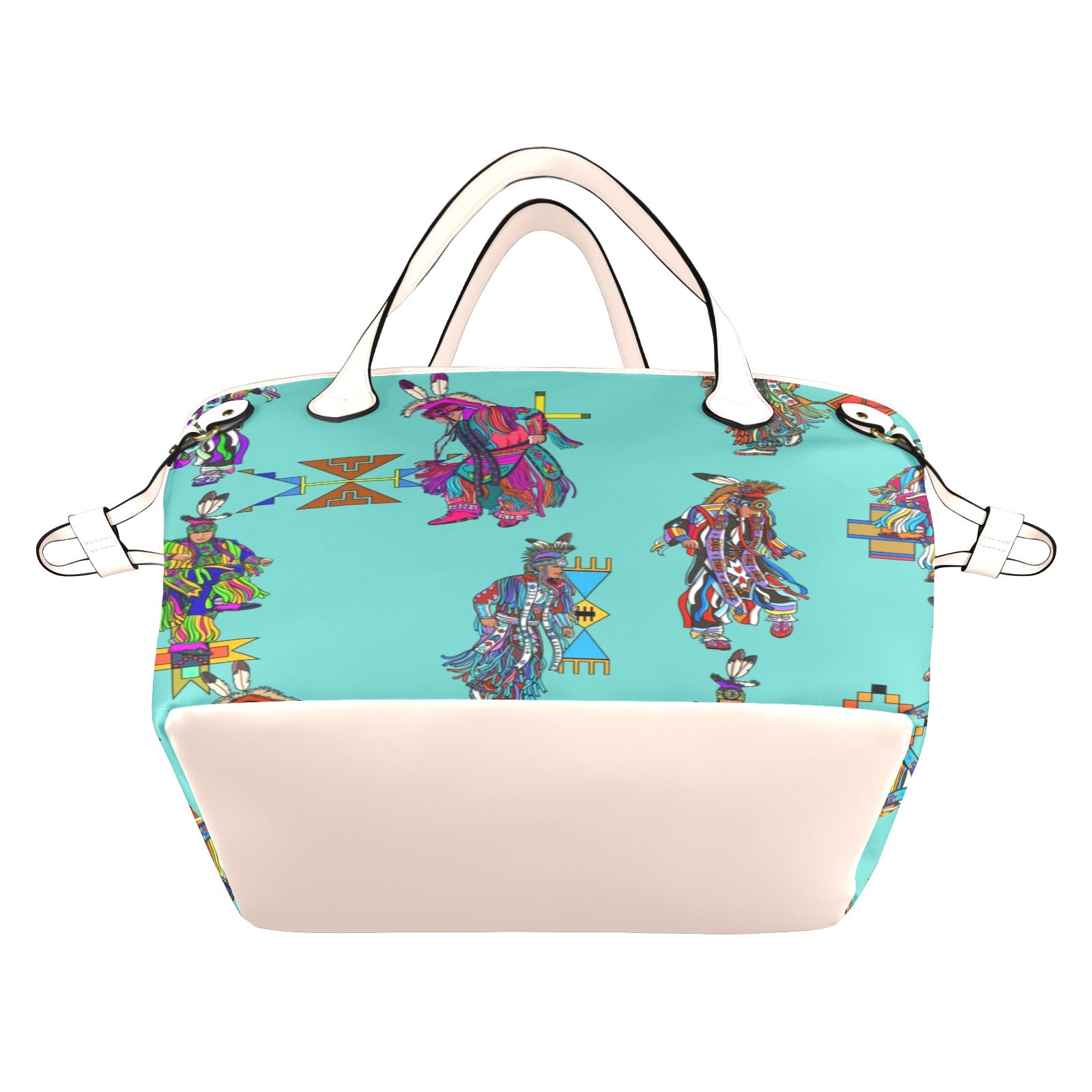 Men's Grass Dancers Eggshell Blue Clover Canvas Tote Bag