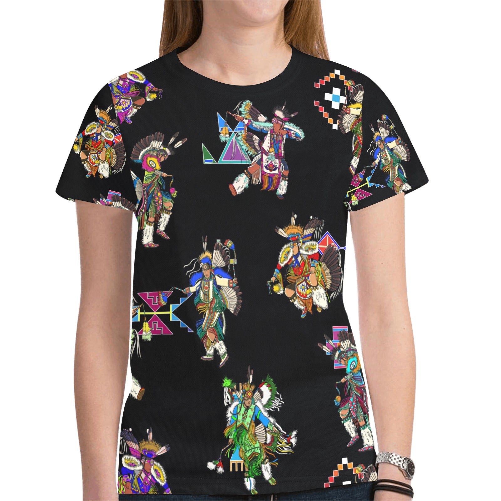 Men's Fancy Dancer Black T-shirt for Women