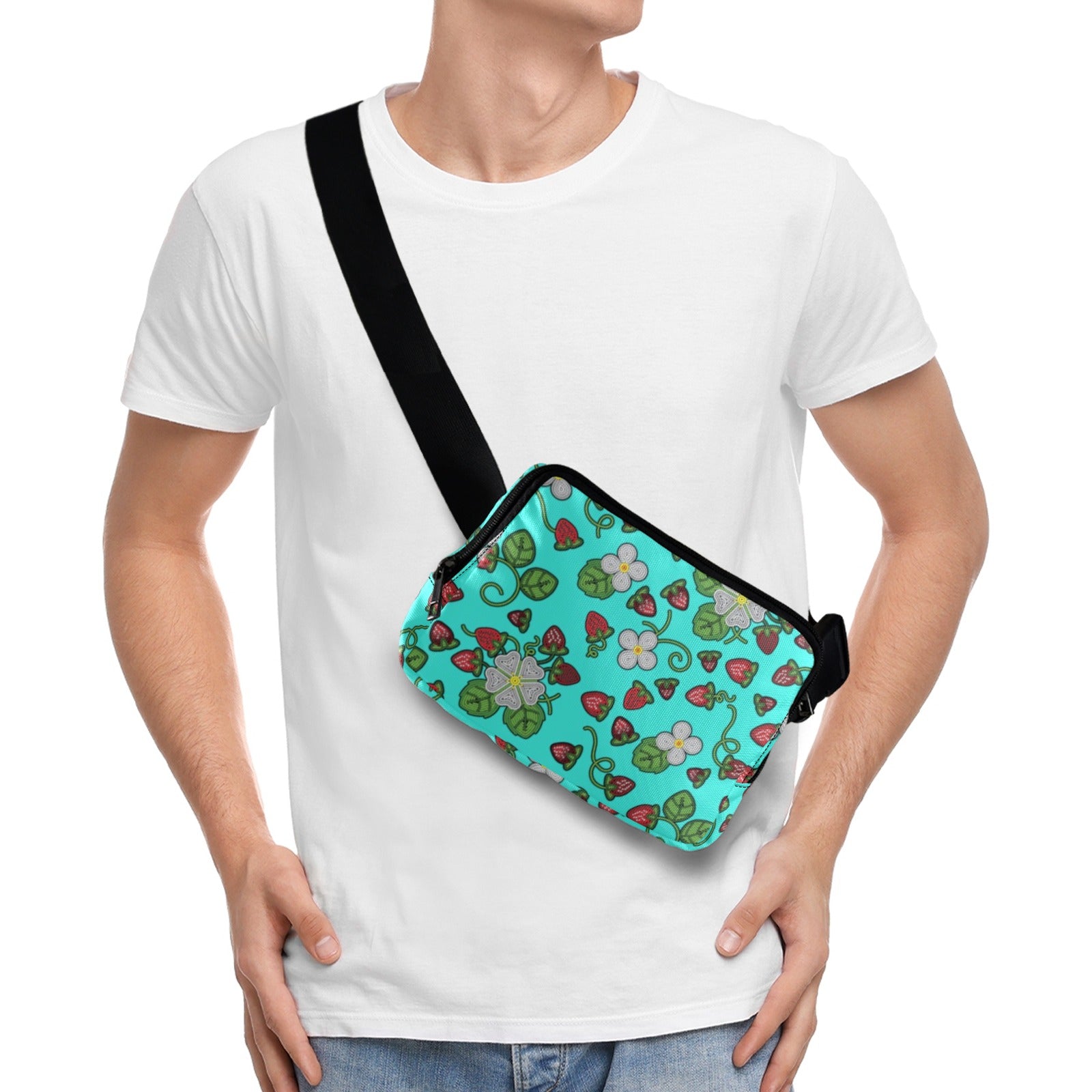 Strawberry Dreams Turquoise Belt Bag