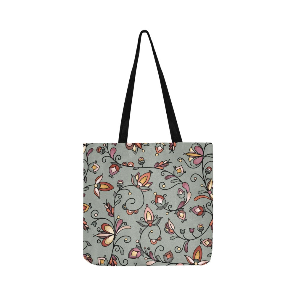 Burnt Sky Petals Green Reusable Shopping Bag  (Two sides)