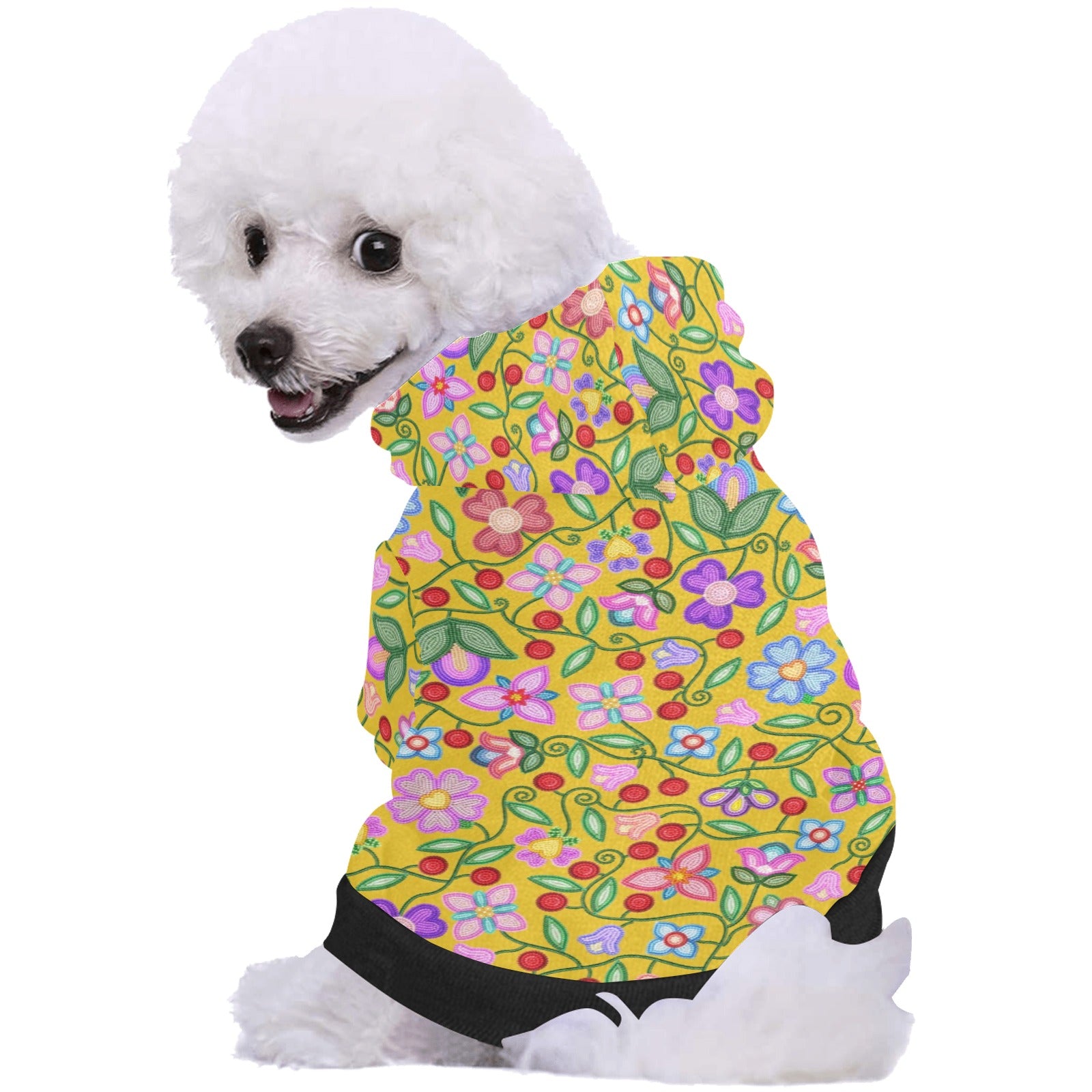 Petal Harmony Ochre Pet Dog Hoodie
