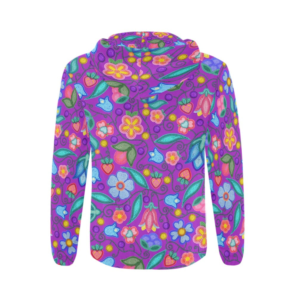 Sweet Offering Purple Men's Zipper Hoodie