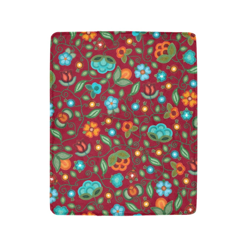 Prairie Fire Petals Red Ultra-Soft Micro Fleece Blanket 40"x50"