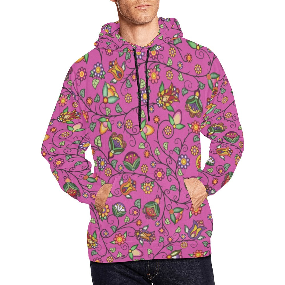 Heartbeat Petals Pink Hoodie for Men (USA Size)