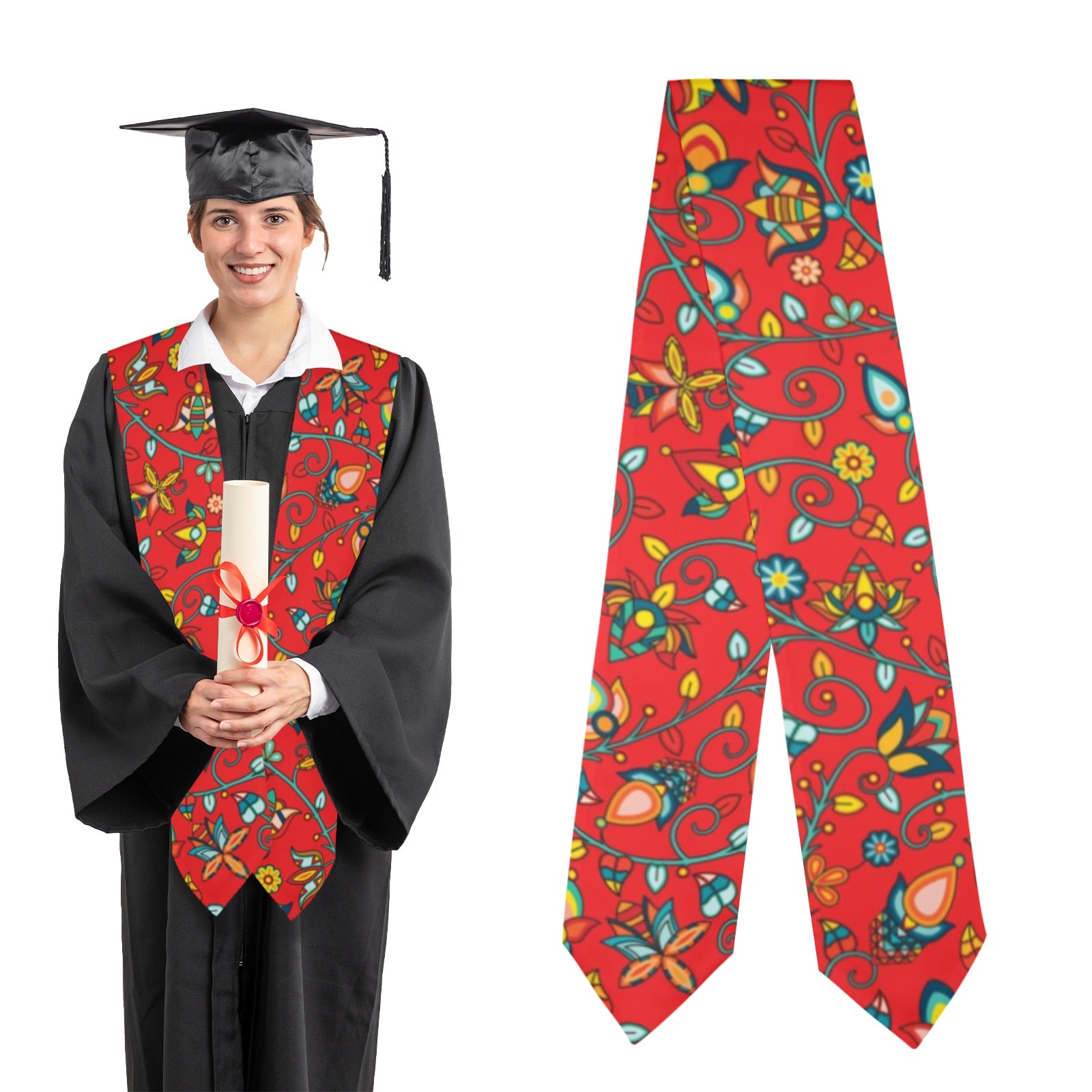 Thorny Path Red Graduation Stole