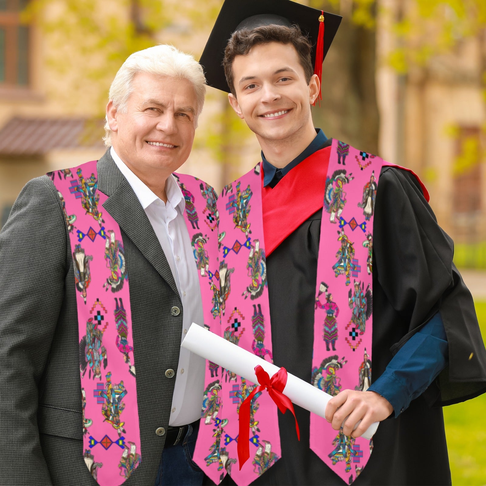 Grand Entry Dancer Pink Graduation Stole