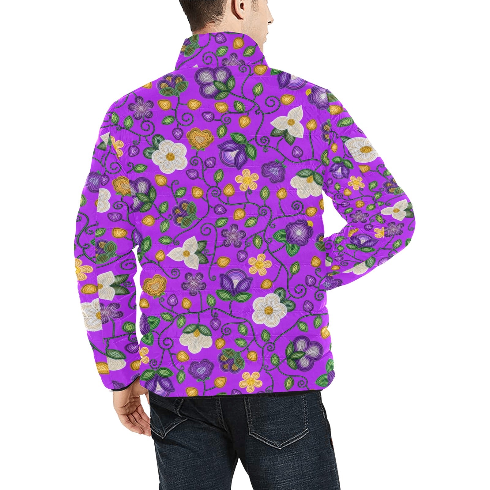 Midnight Moss Bloom Purple Men's Padded Jacket