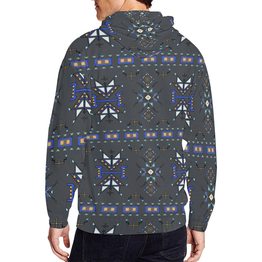 Eagle Strike Gray Men's Zipper Hoodie