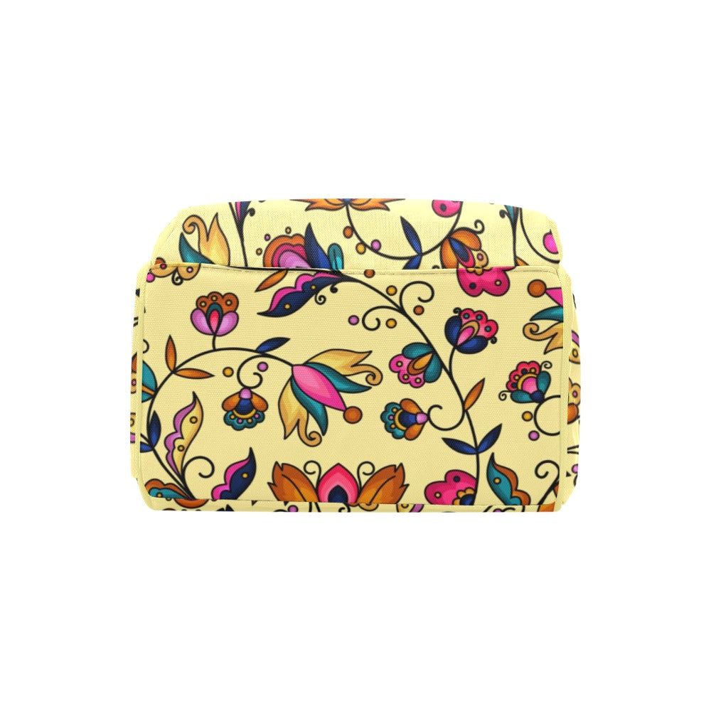 Copper Prairie Petals Yellow Multi-Function Diaper Backpack/Diaper Bag