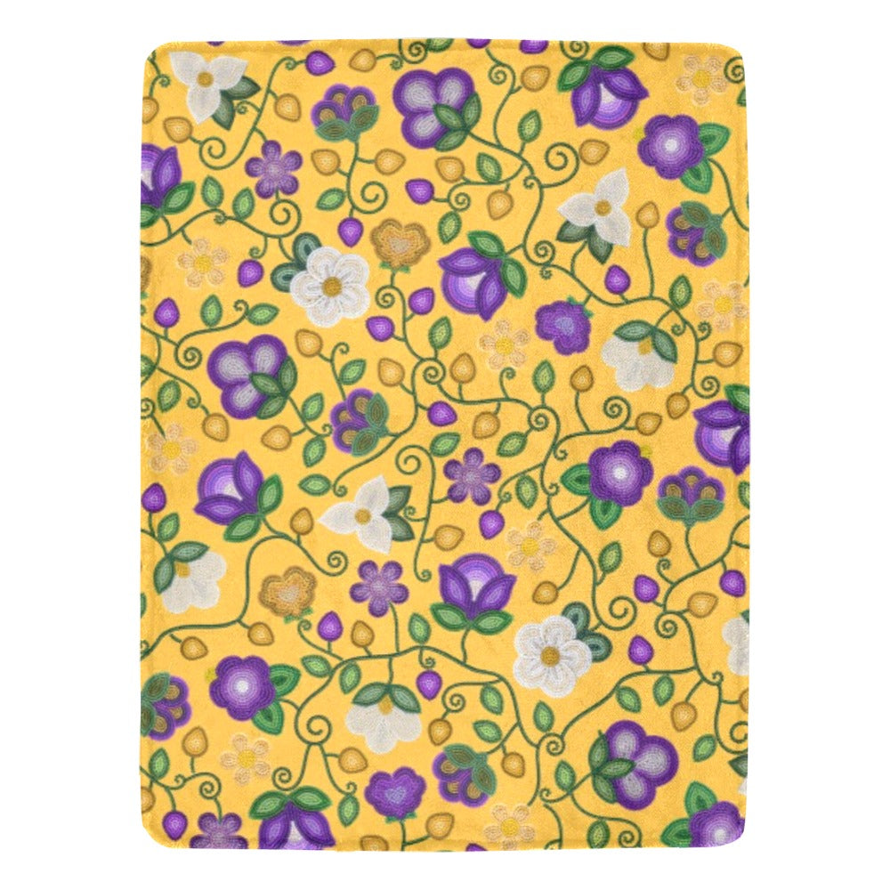 Midnight Moss Bloom Yellow Ultra-Soft Micro Fleece Blanket 60"x80"