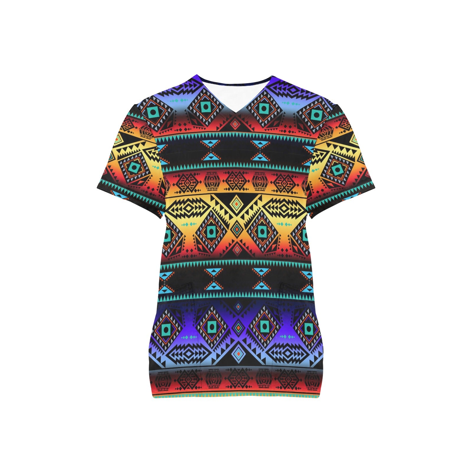 California Coast Sunset Scrub Top
