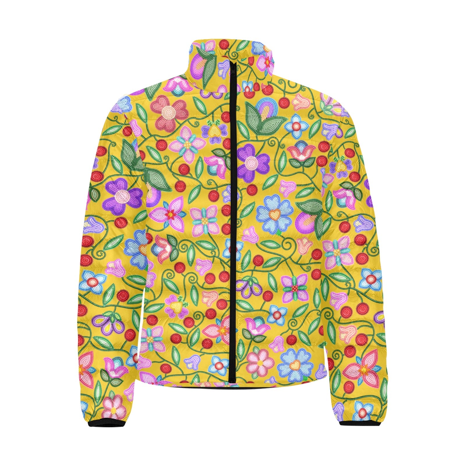 Petal Harmony Ochre Men's Padded Jacket