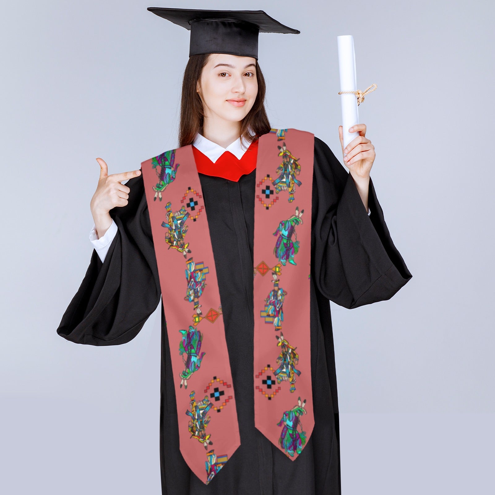 Men's Grass Dancers Terra Cotta Graduation Stole
