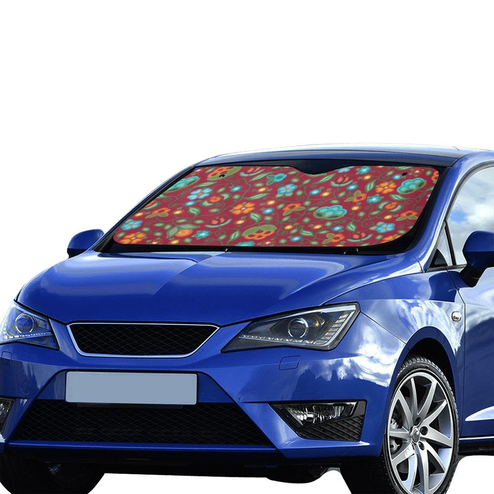 Prairie Fire Petals Red Car Sun Shade 55"x30"