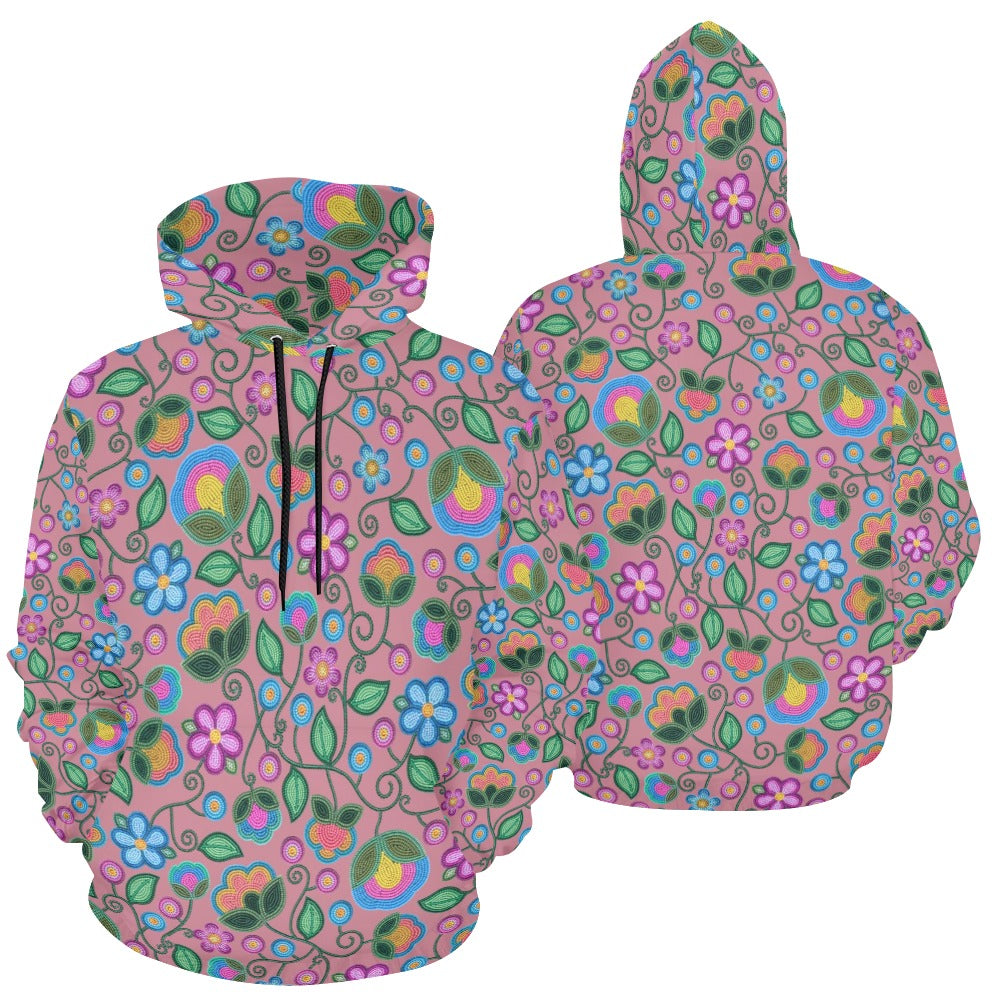 Turquoise Sunbeam Peach All Over Print Hoodie for Women (USA Size)