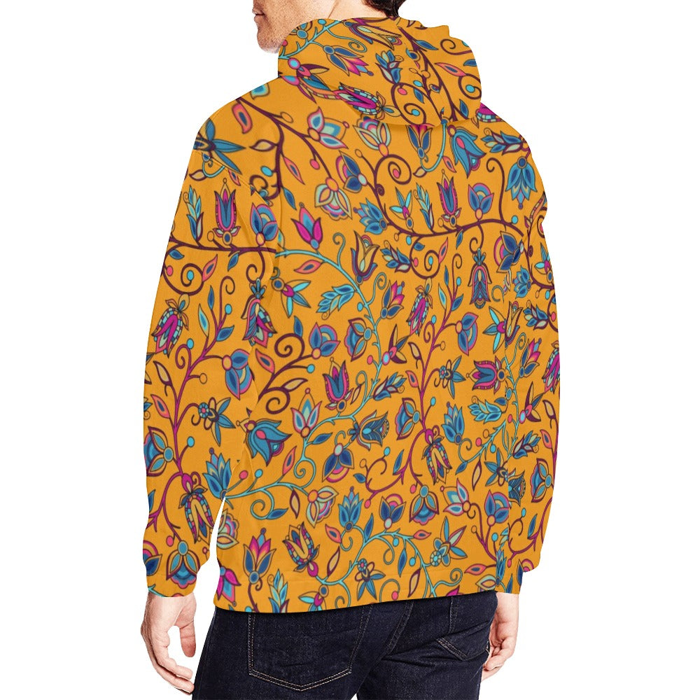 Buffalo Bloom Orange Hoodie for Men (USA Size)